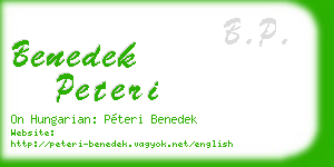 benedek peteri business card
