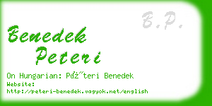 benedek peteri business card